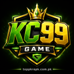 KC99 Game logo with green and gold mobile gaming design