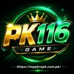Feature image for the PK116 Game APK guide showing the PK116 mobile game branding for Android users. The article covers APK download, registration, login, rewards, wallet tools, deposits, withdrawals, and account safety.