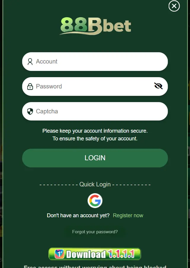 Game login screen on Android