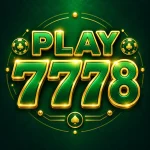 Play7778 Game logo with green and gold mobile gaming design
